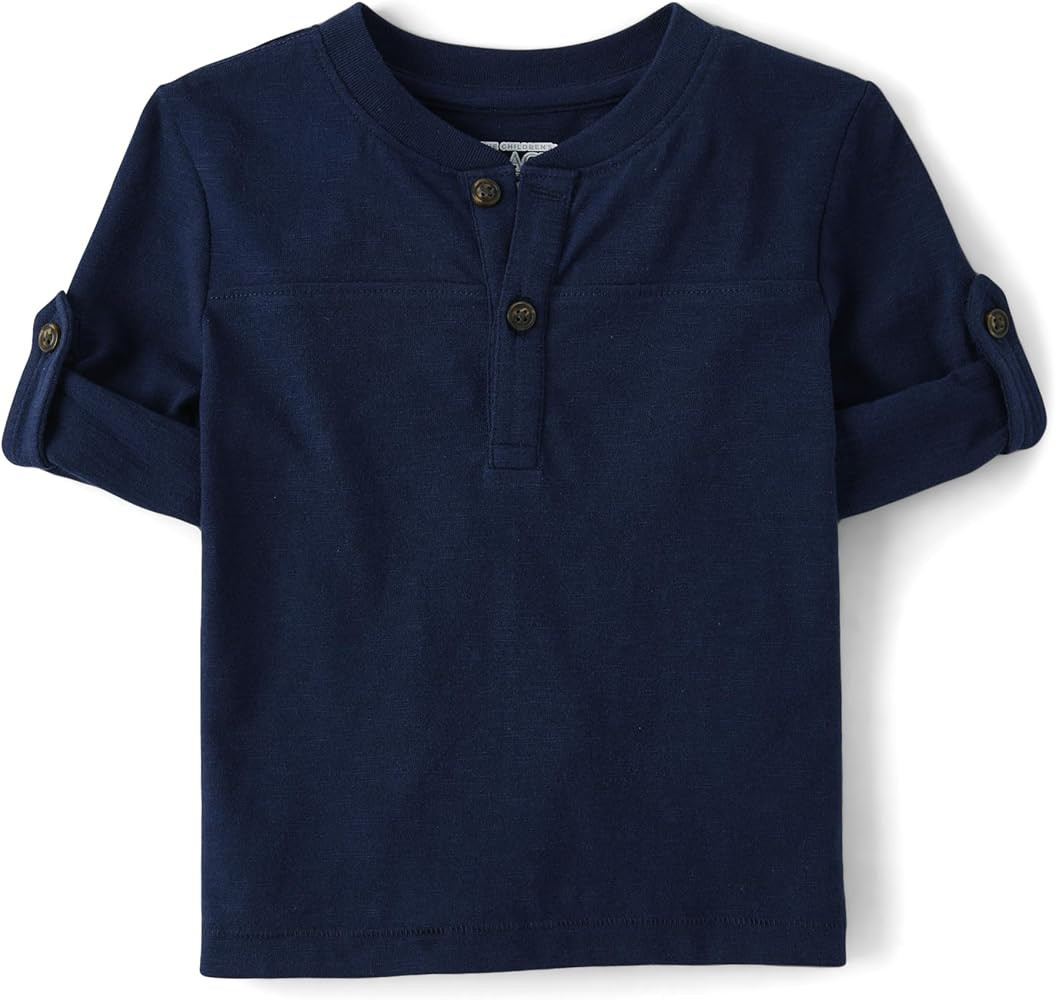Amazon.com: The Children's Place Baby Boy's and Toddler Long Sleeve Rolled Cuff Henley Shirt, Smo... | Amazon (US)