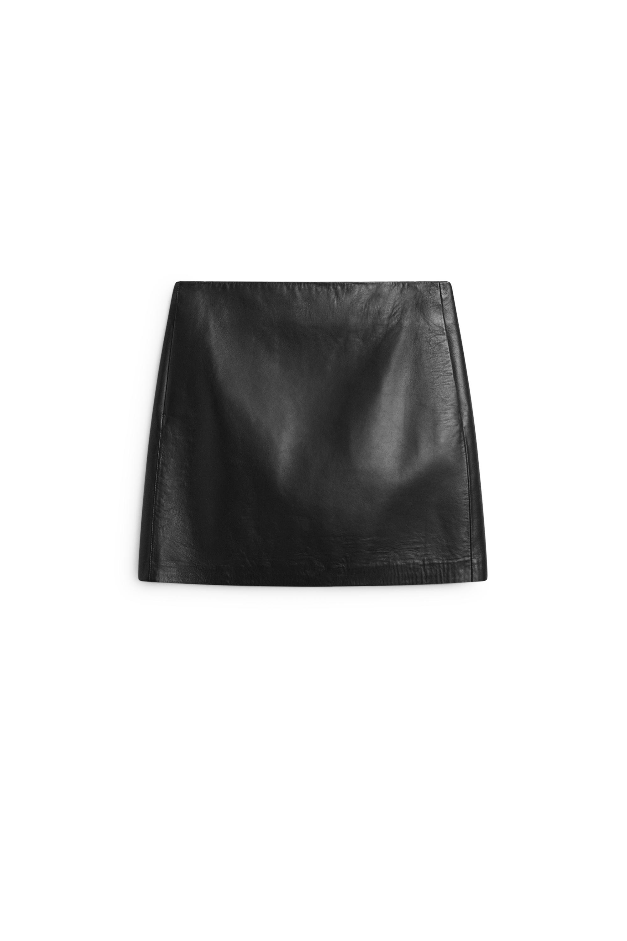 Nappa sheepskin leather mini skirt - BLACK | Massimo Dutti US