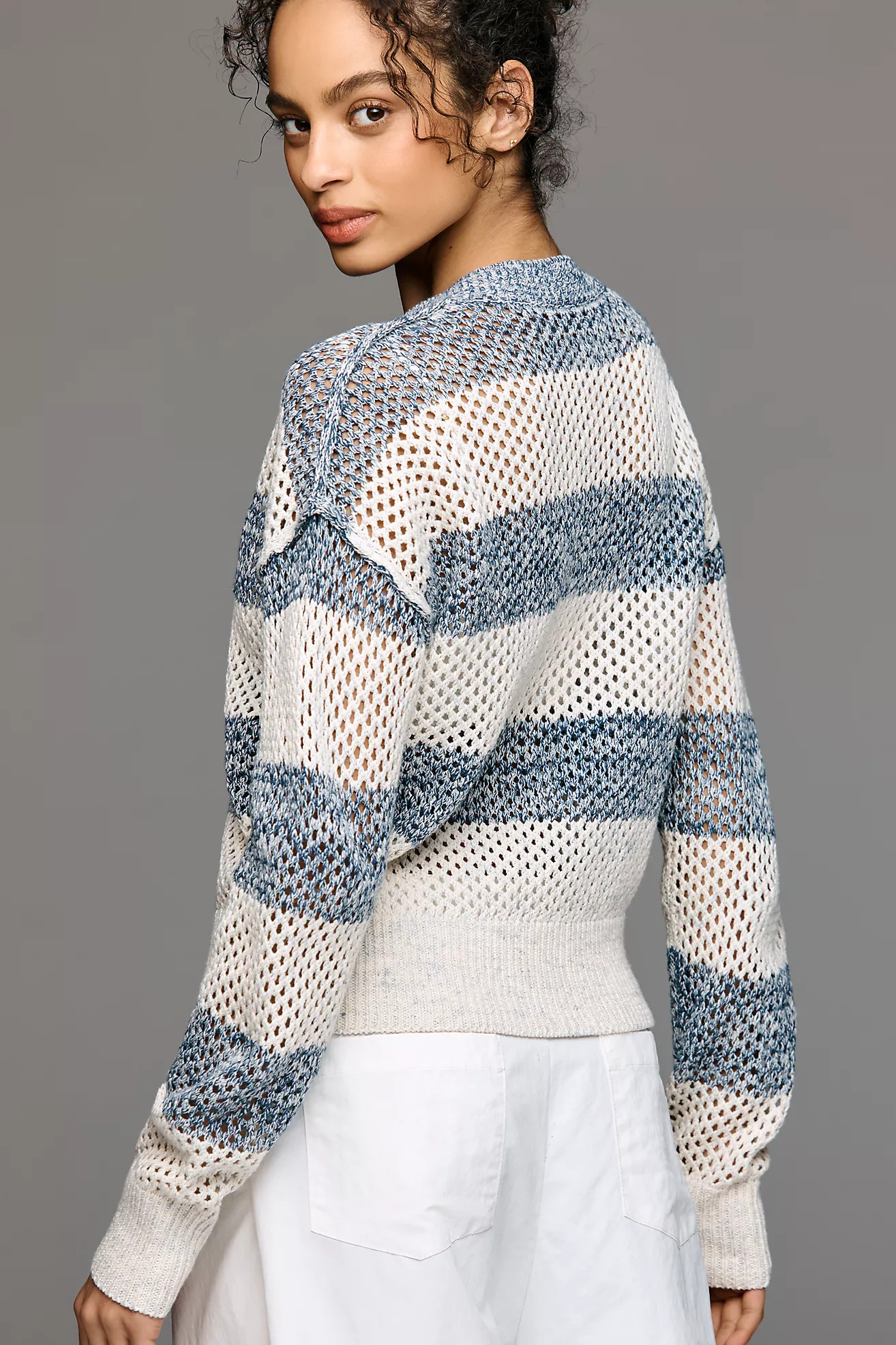 Pilcro Stitchy Bomber Cardigan Sweater | Anthropologie (US)