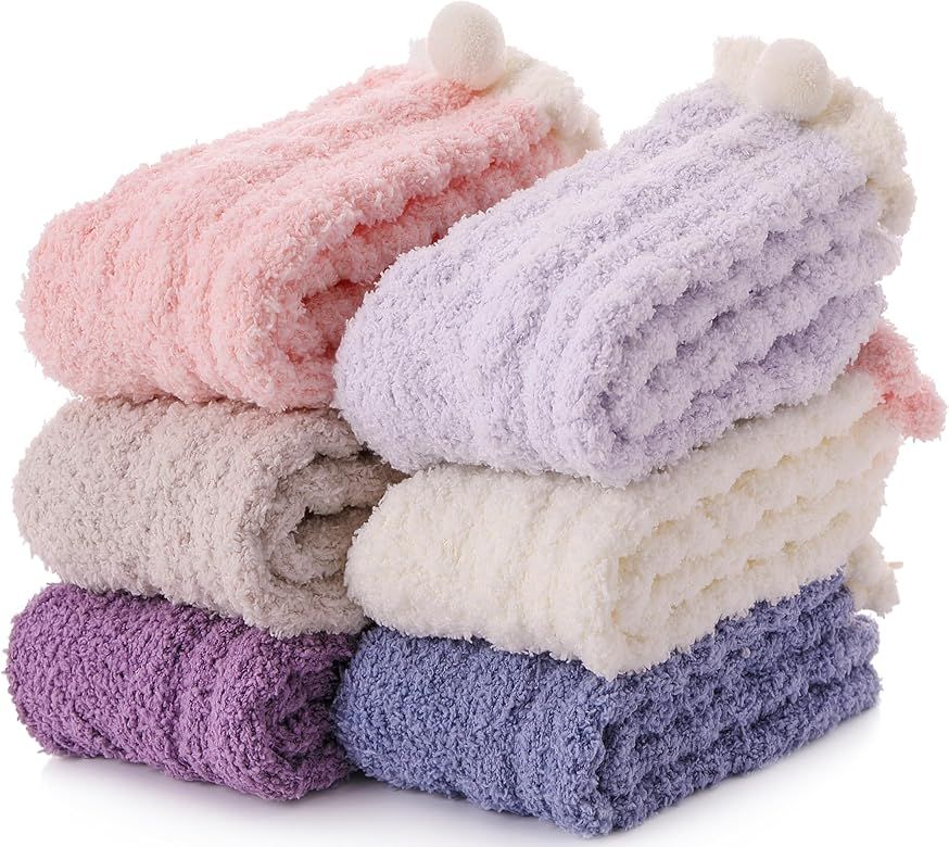 EBMORE Womens Fuzzy Socks Slipper Fluffy Cozy Comfy Cabin Plush Warm Winter Sleep Home Soft Socks | Amazon (US)