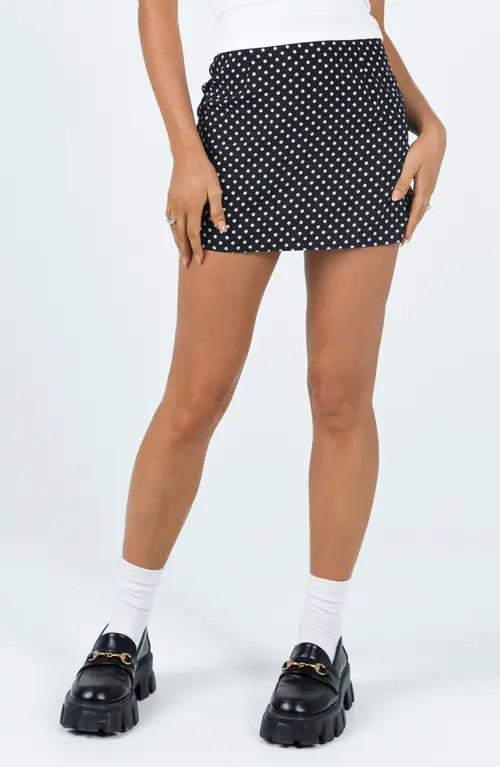 Princess Polly Selby Polka Dot Miniskirt in Black Polka Dot at Nordstrom, Size 0 | Nordstrom
