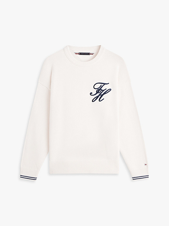 Grobstrick-Pullover mit Logo-Stickerei | Tommy Hilfiger (DE)