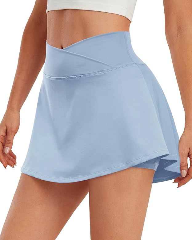 ED3SIZE Pleated Tennis Skirt with Pockets for Women Athletic Golf Skorts Skirts with Shorts Cross Wa | Amazon (US)