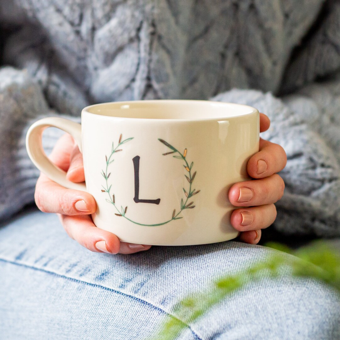 Tasse monogramme initiale. Tasse initiale personnalisée faite - Etsy France | Etsy (FR)