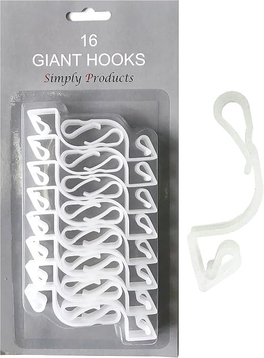 16 Giant Christmas Gutter Hooks Weatherproof Plastic for Hanging Outdoor Christmas String Lights,... | Amazon (UK)