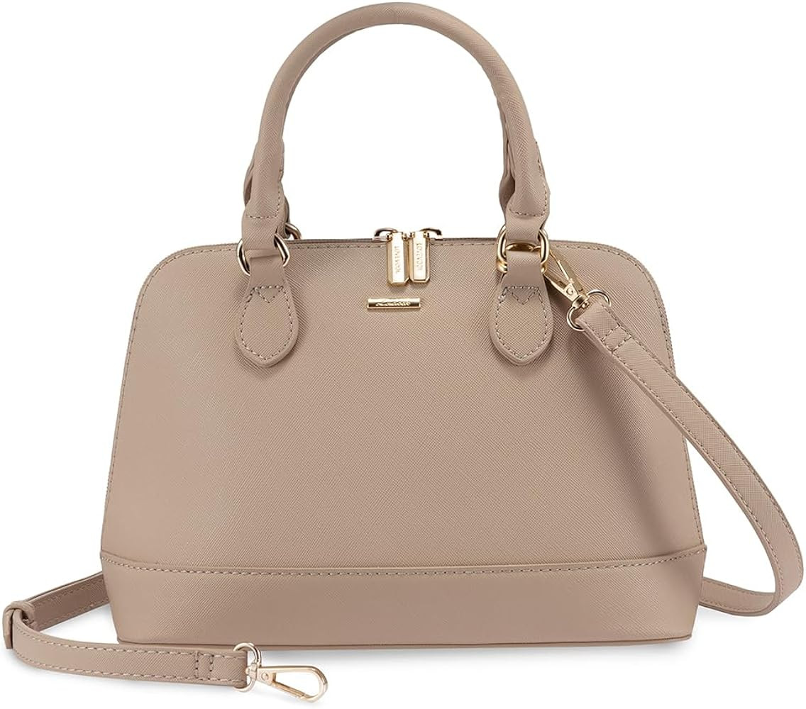 Small Crossbody Bags for Women Classic Double Zip Top Handle Dome Satchel Bag Shoulder Purse | Amazon (US)