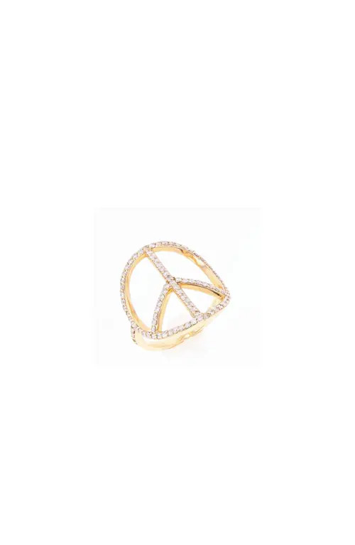 Sheryl Lowe Circular Peace Sign Ring in 14Kt Yellow Gold at Nordstrom, Size 8 | Nordstrom