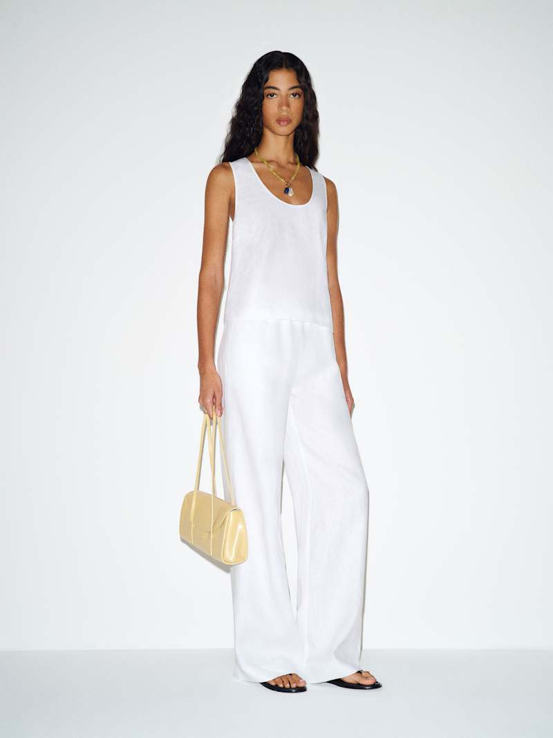 Reformation Lenora Linen Two Piece Ivory XS | Reformation (Global)