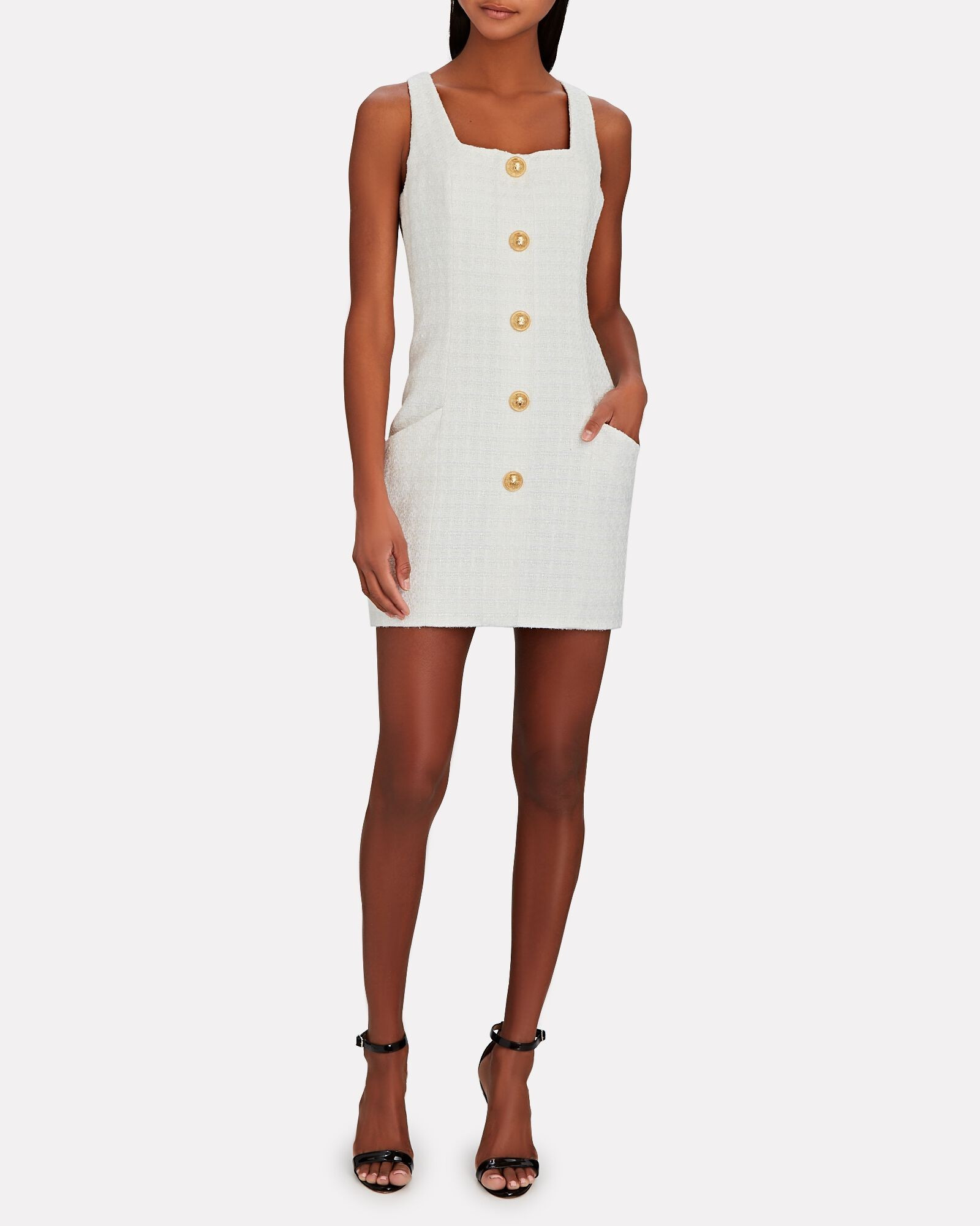 Tweed Button-Front Mini Dress | INTERMIX