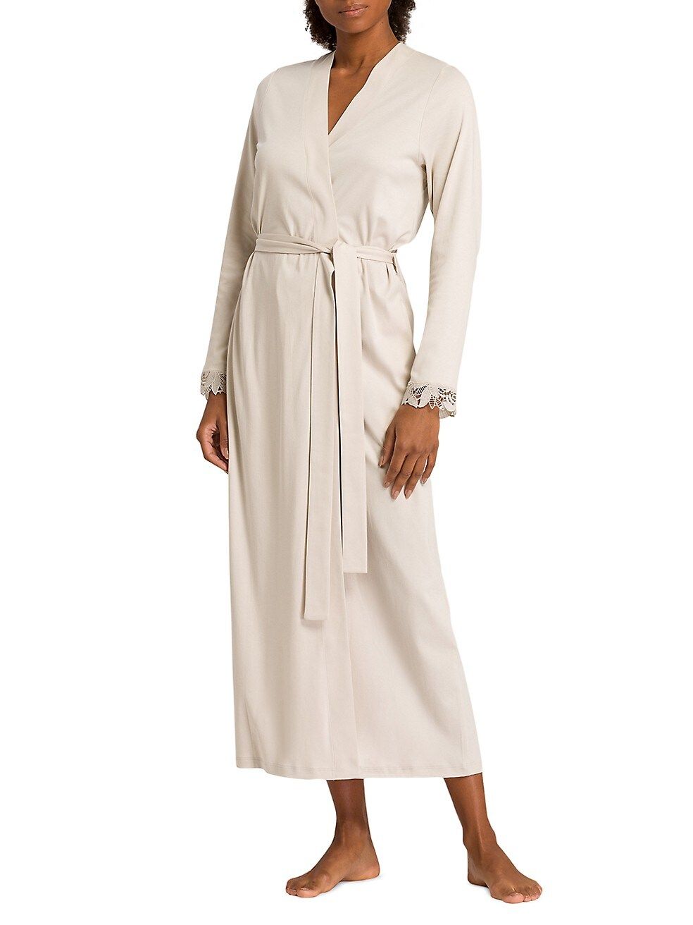 Cotton Lace-Trim Robe | Saks Fifth Avenue