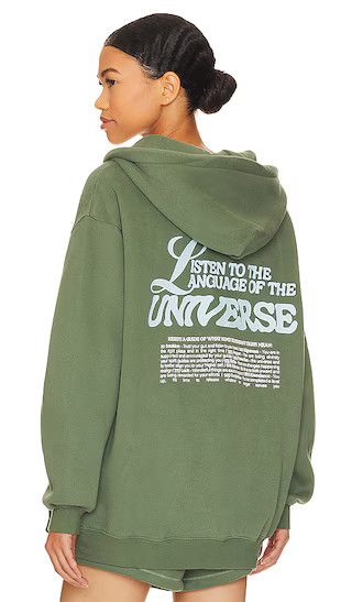 Angel Number Zip Up Hoodie in Pine | Revolve Clothing (Global)