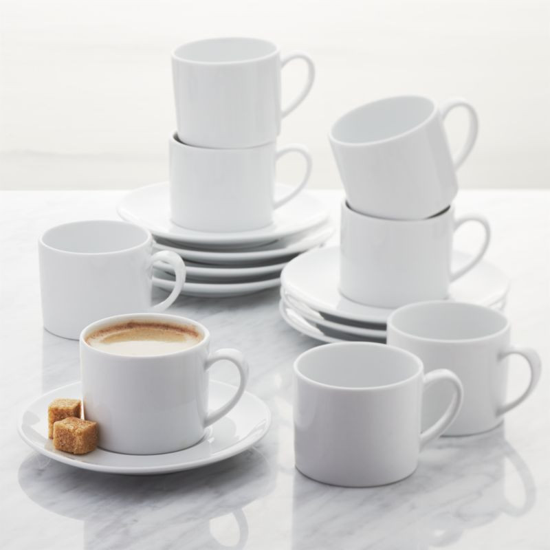 Aspen Espresso Cup with Saucer, Set of 8 + Reviews | Crate and Barrel | Crate & Barrel