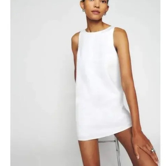 Reformation Jessi Linen White Mini Sheath Dress Size 2 | Poshmark