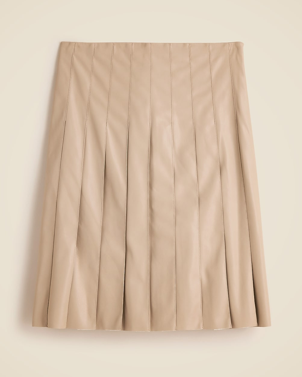 Pleated knee-length skirt in faux leather | J. Crew US