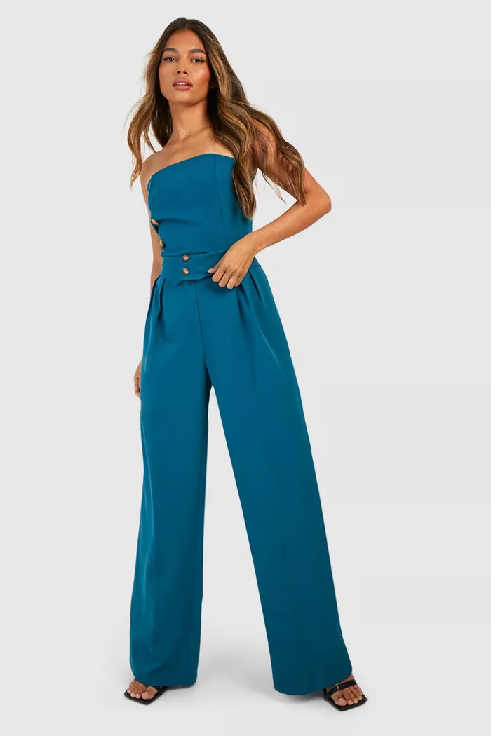 Fold Over Waistband Relaxed Fit Tailored Trousers | Boohoo.com (UK & IE)