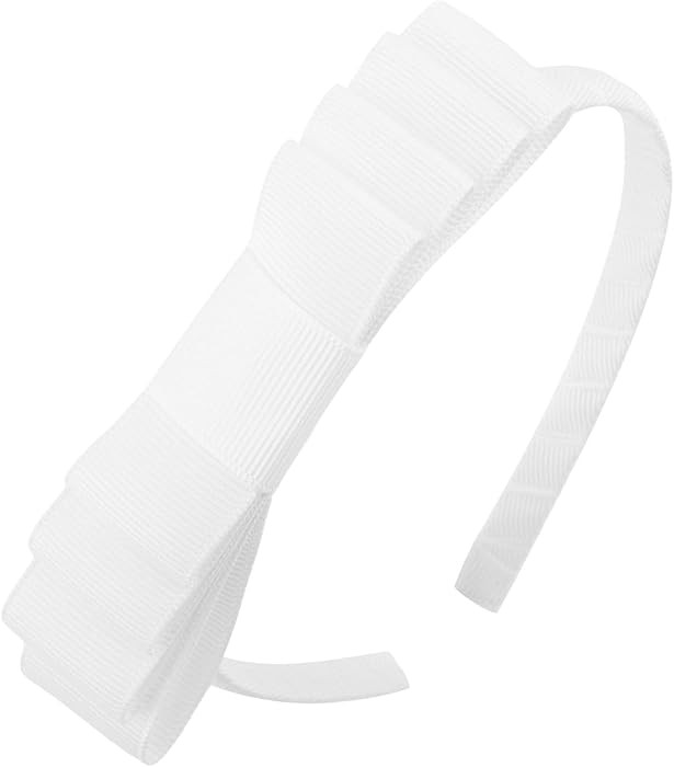 Cute Toddler Headband Knotted Bow Headband for Girls White Hairband Grosgrain Ribbon Hairhoop for... | Amazon (US)