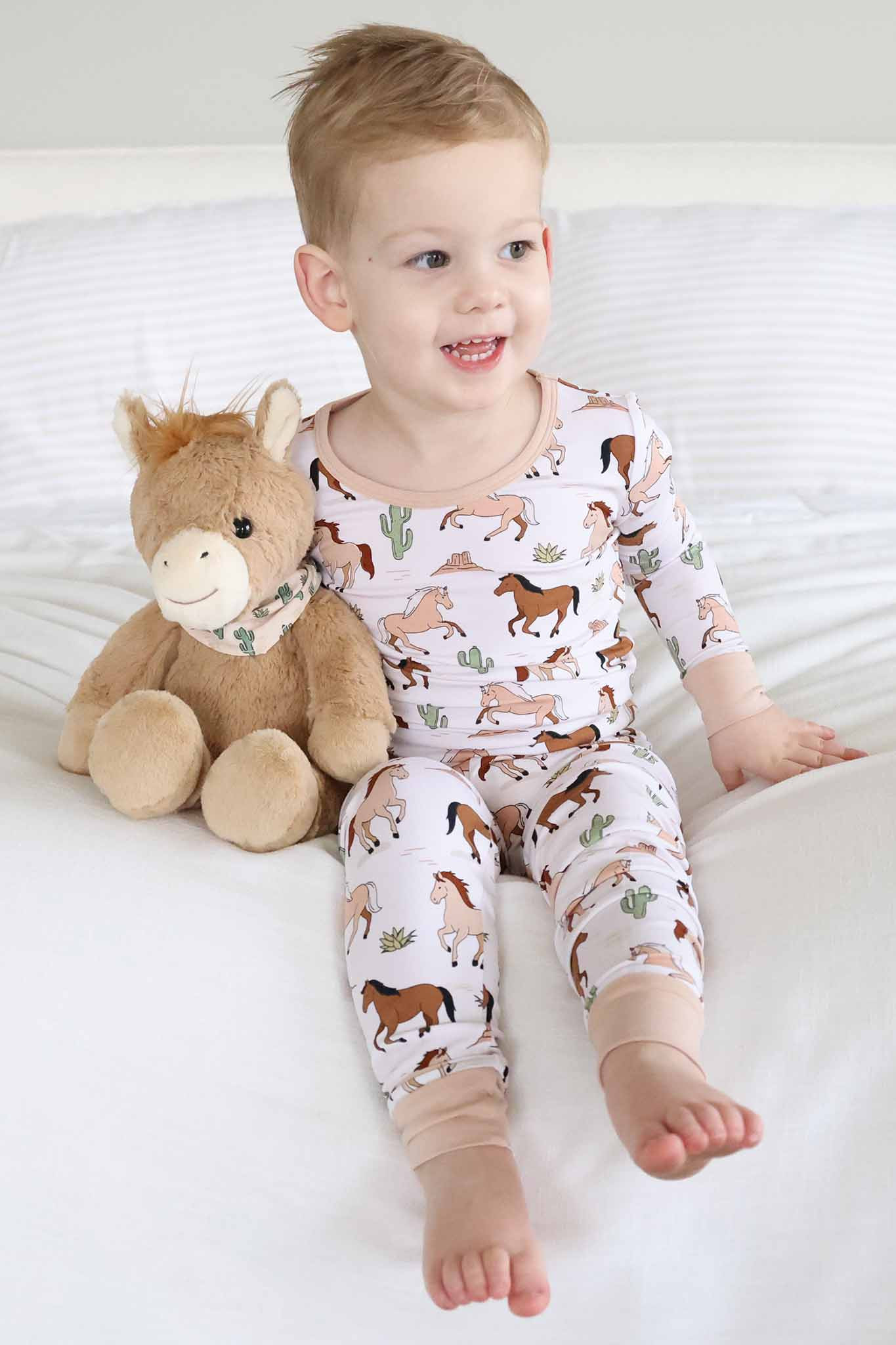 Two Piece Pajama Set | Pony Club Neutral | Caden Lane
