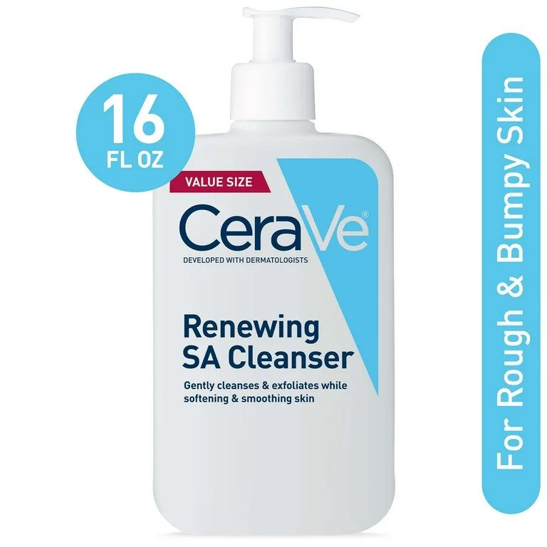 CeraVe Renewing Salicylic Acid Cleanser for Normal Skin, Fragrance Free Liquid, 16 fl oz | Walmart (US)