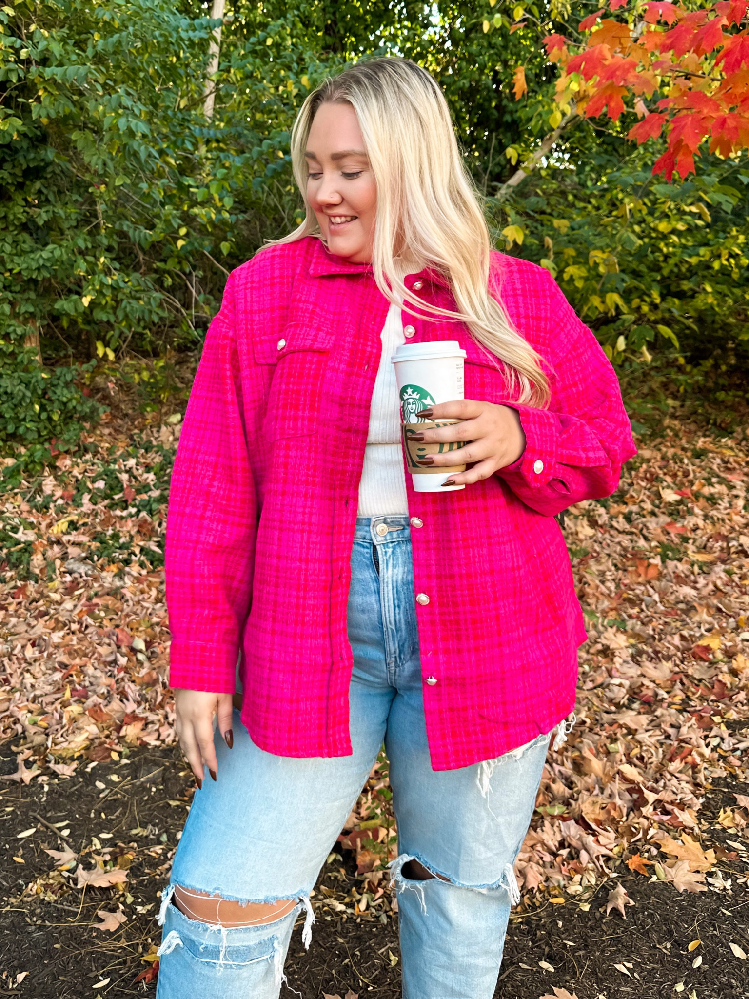 Thanksgiving outfit inspo!! 2X in shacket, xxl in tank, 14 in jeans! 

#LTKstyletip #LTKunder100 #LTKSeasonal