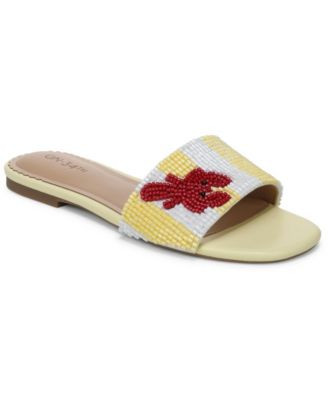On 34th Women's Parvatii Square Toe Flat Sandals, Macy's Exclusive - Umbrella Stripe Beaded | Macy's