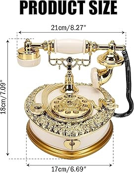 Big Vintage Telephone Jewelry Box 7x8" with Drawer - Heart Shaped Trinket Music Boxes with Retro ... | Amazon (US)