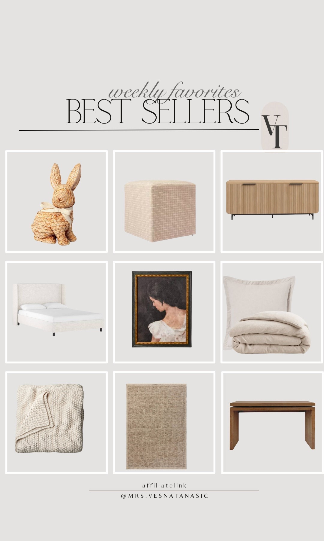 This week’s best sellers including my favorite affordable sideboard, our upholstered bed and the cutest bunny! 

#wayfair #wayfairfinds #wayfairhome #target #targetstyle #quince #bedroom #bed #sideboard #consoletable #bedding #targethome #springhomen #springrefresh #livingroomrefresh 

#LTKSaleAlert #LTKHome #LTKStyleTip