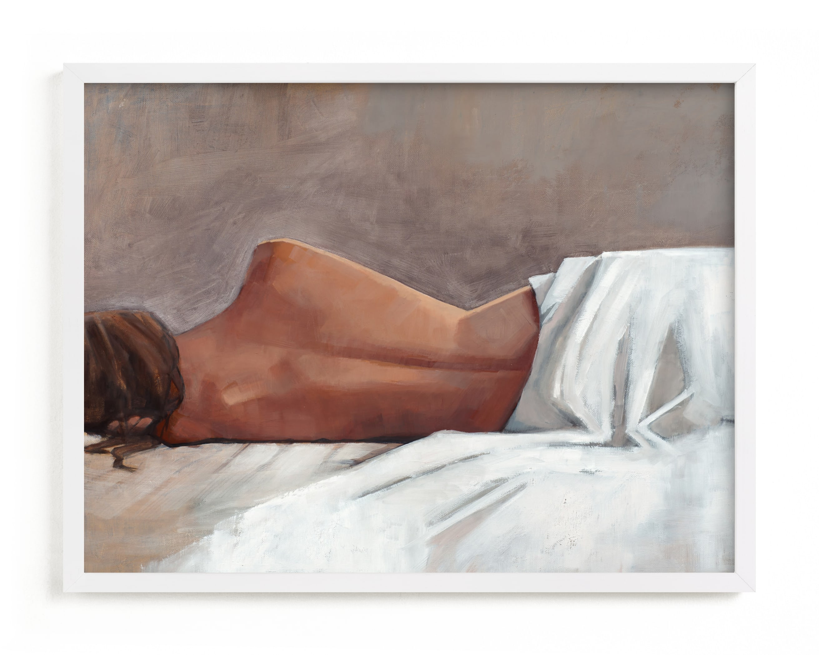 "Draped Figure Study in White" - Grownup Open Edition Non-custom Art Print by Rachel Nelson. | Minted