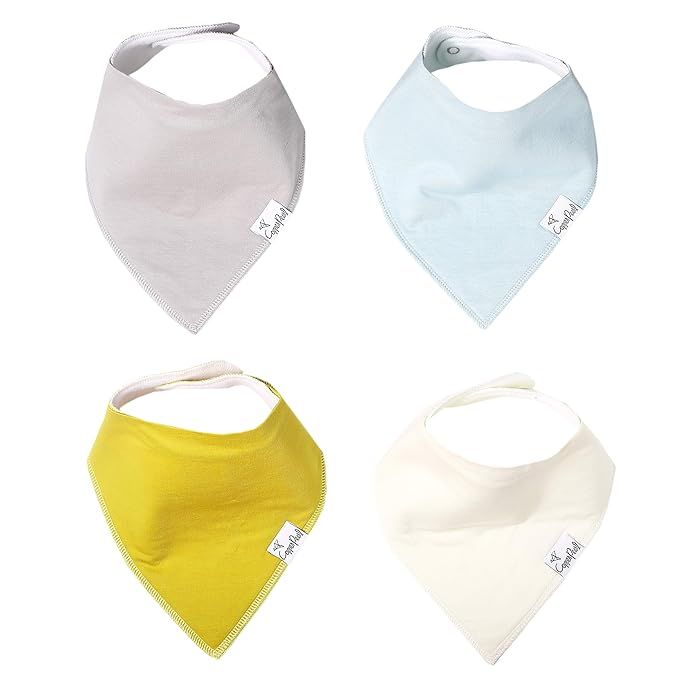 Baby Bandana Drool Bibs for Drooling and Teething 4 Pack Gift Set “Stone” by Copper Pearl | Amazon (US)