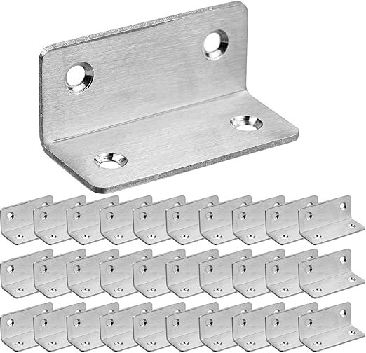 30 PCS Sliver Corner Brace, Stainless Steel 60MM X 25MM X 25MM Heavy Duty L Bracket for Furniture... | Amazon (US)