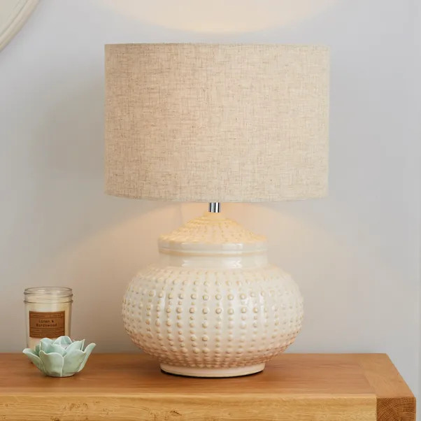 Zeeburg Urchin Ceramic Cream Table Lamp | Dunelm (migrated)