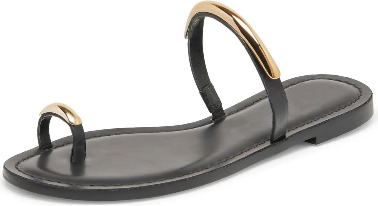 Toe Ring Sandals for Women 2025 Thong Flat Sandals Round Open Toe Comfortable Summer Beach Slide ... | Amazon (US)