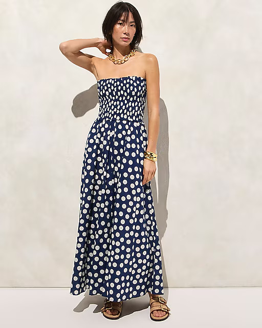 Smocked maxi dress in cotton voile | J. Crew US