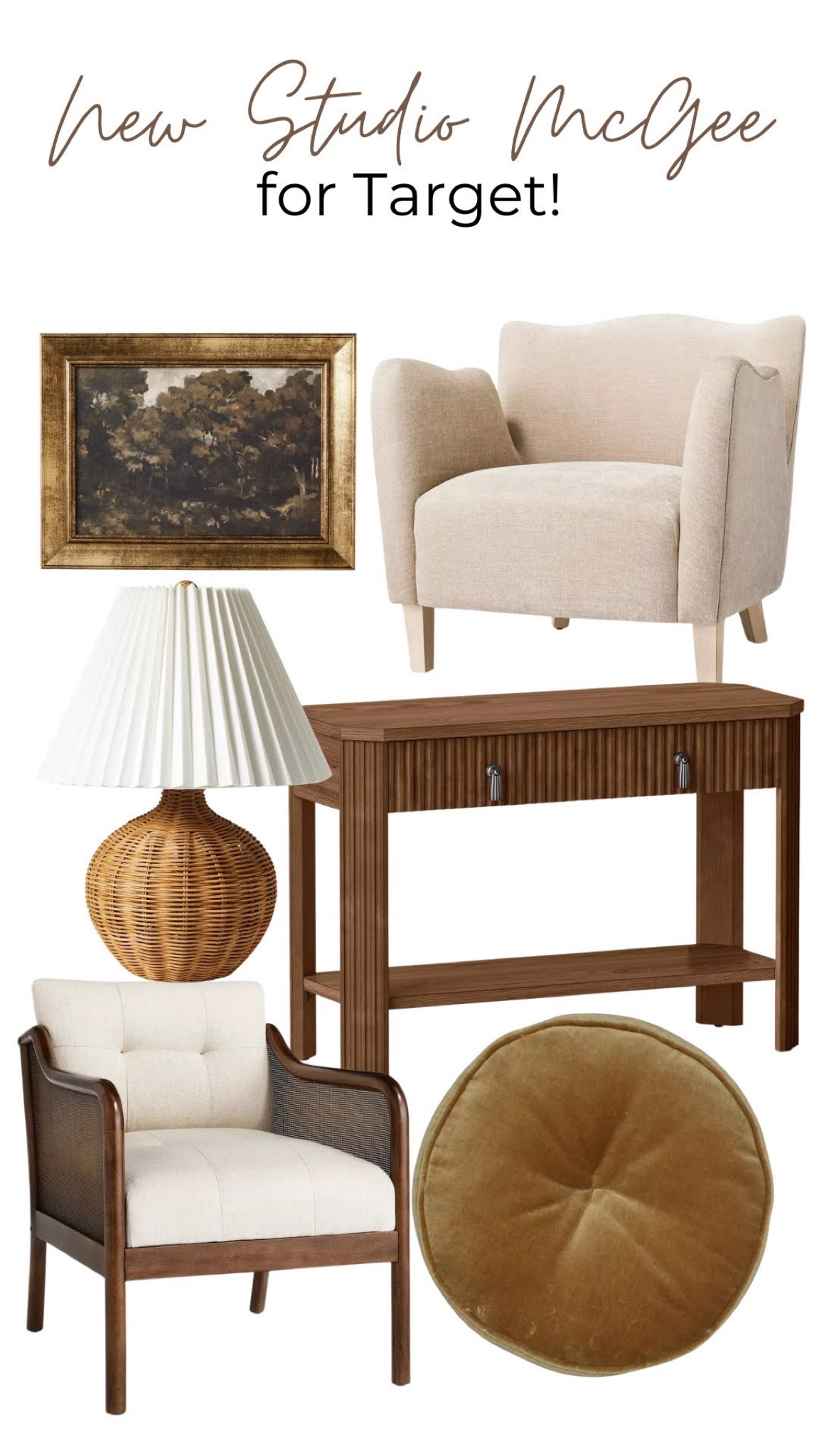 Side chair, living room chair, lamp, vintage look art, console table, studio McGee for target, McGee and co 

#LTKhome #LTKfindsunder100