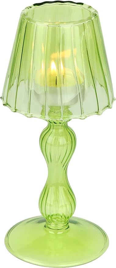 Gurfuy Green Glass Votive Candle Holder - Glass Tealight Candleholder Hurricane Decorative Lamp S... | Amazon (US)