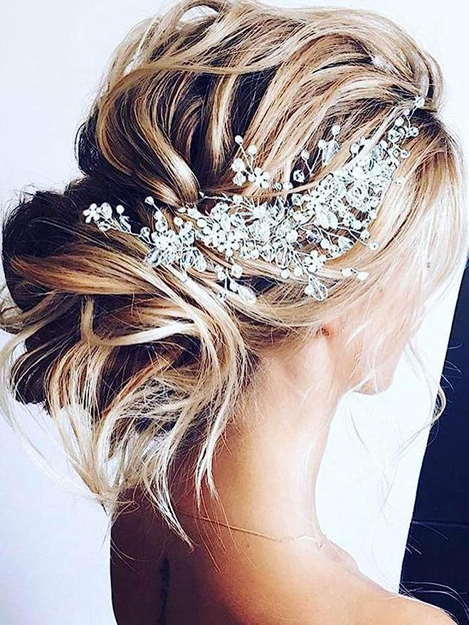 Unicra Bride Flower Wedding Hair Vine Crystal Bridal Hair Piece Rhinestone Party Hair Accessories... | Amazon (US)
