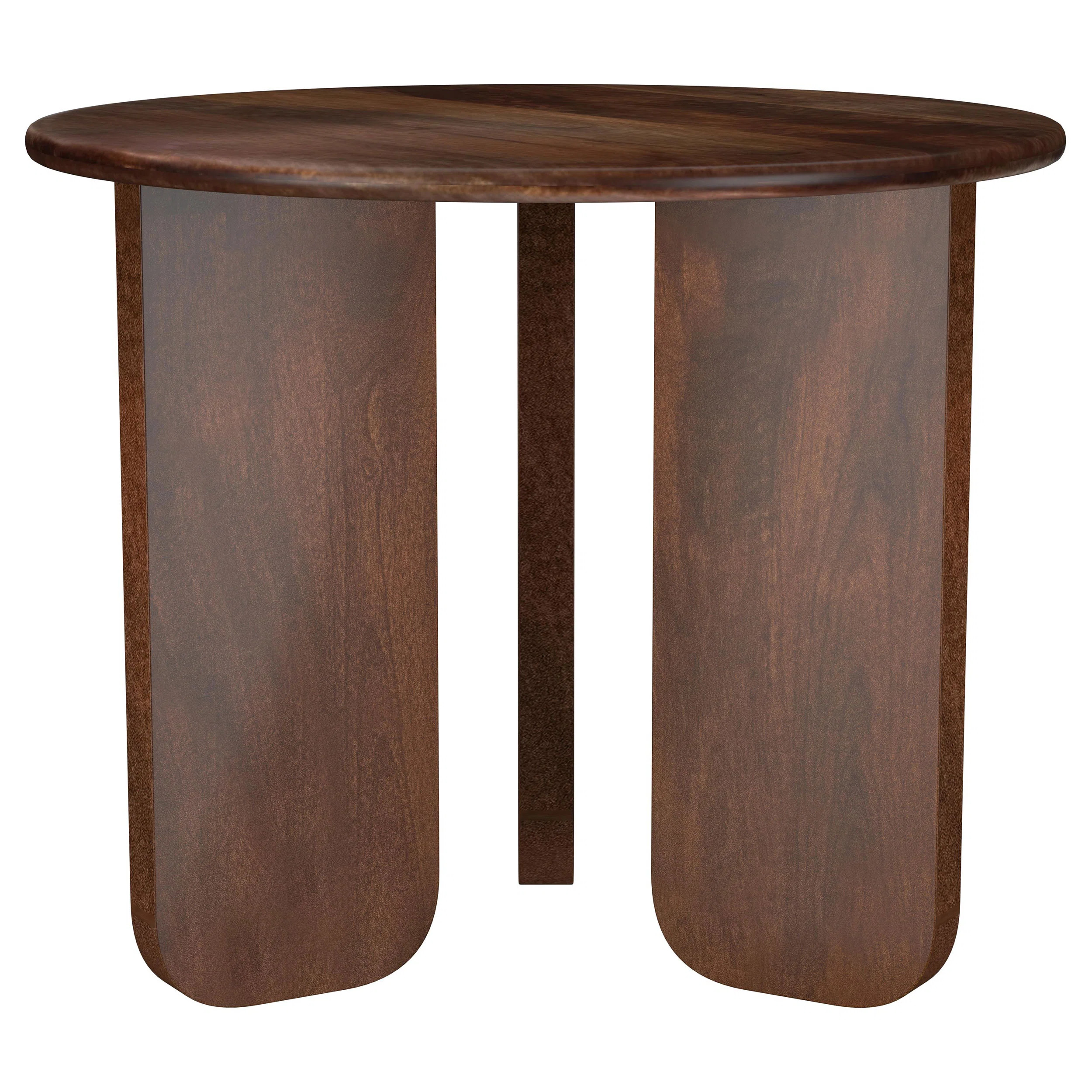 Latitude Run® Shriner Round Solid Mango Wood Side End Table Brown | Wayfair | Wayfair North America
