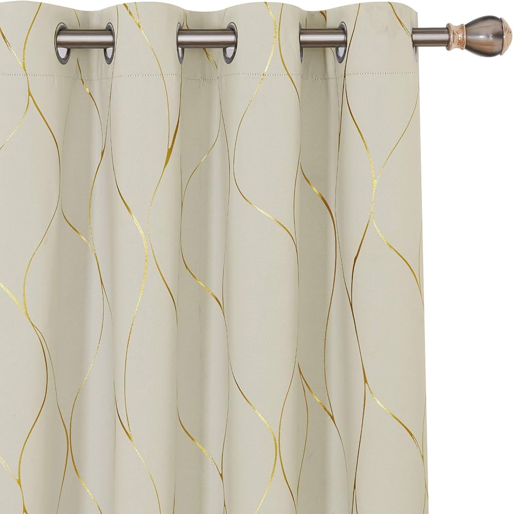 Deconovo Light Beige Blackout Curtains, 52W x 84L Inch, Grommet Light Blocking Room Darkening Cur... | Amazon (US)