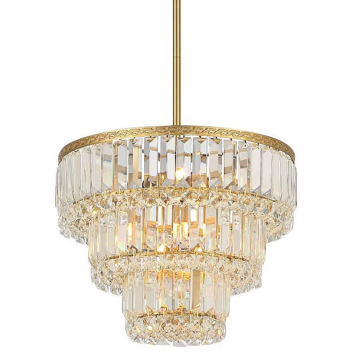 Magnificence 14 1/2"W Soft Gold Crystal LED Pendant Light - #105F2 | Lamps Plus | Lamps Plus