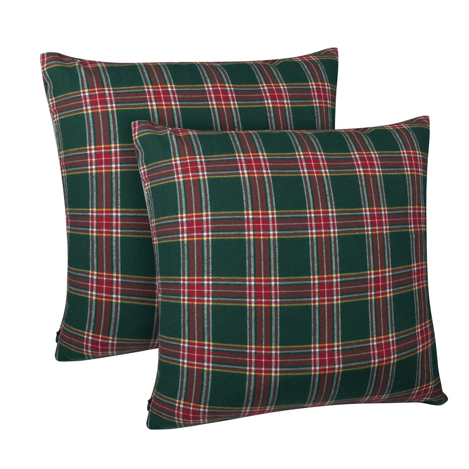 Set of 2 Red Plaid Christmas Decorative Throw Pillow Covers 18" x 18" for Gift | Walmart (US)