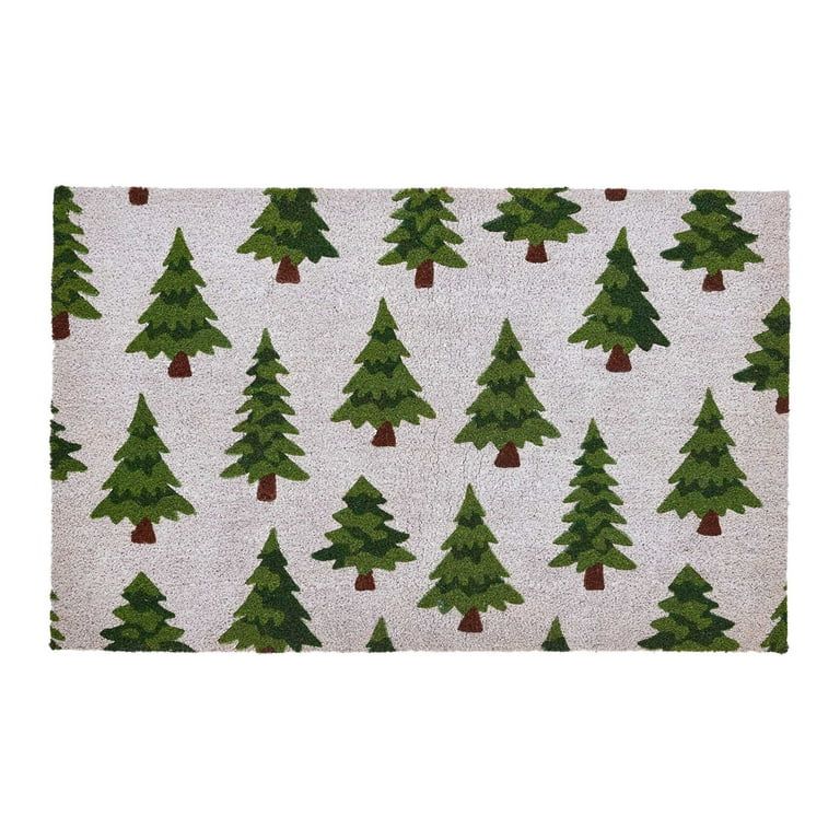 My Texas House Christmas Trees Green Holiday Outdoor Non-Slip Coir Doormat, 18" x 30" | Walmart (US)