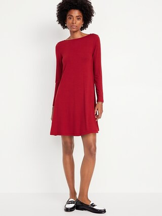 Long-Sleeve Mini Swing Dress | Old Navy (US)