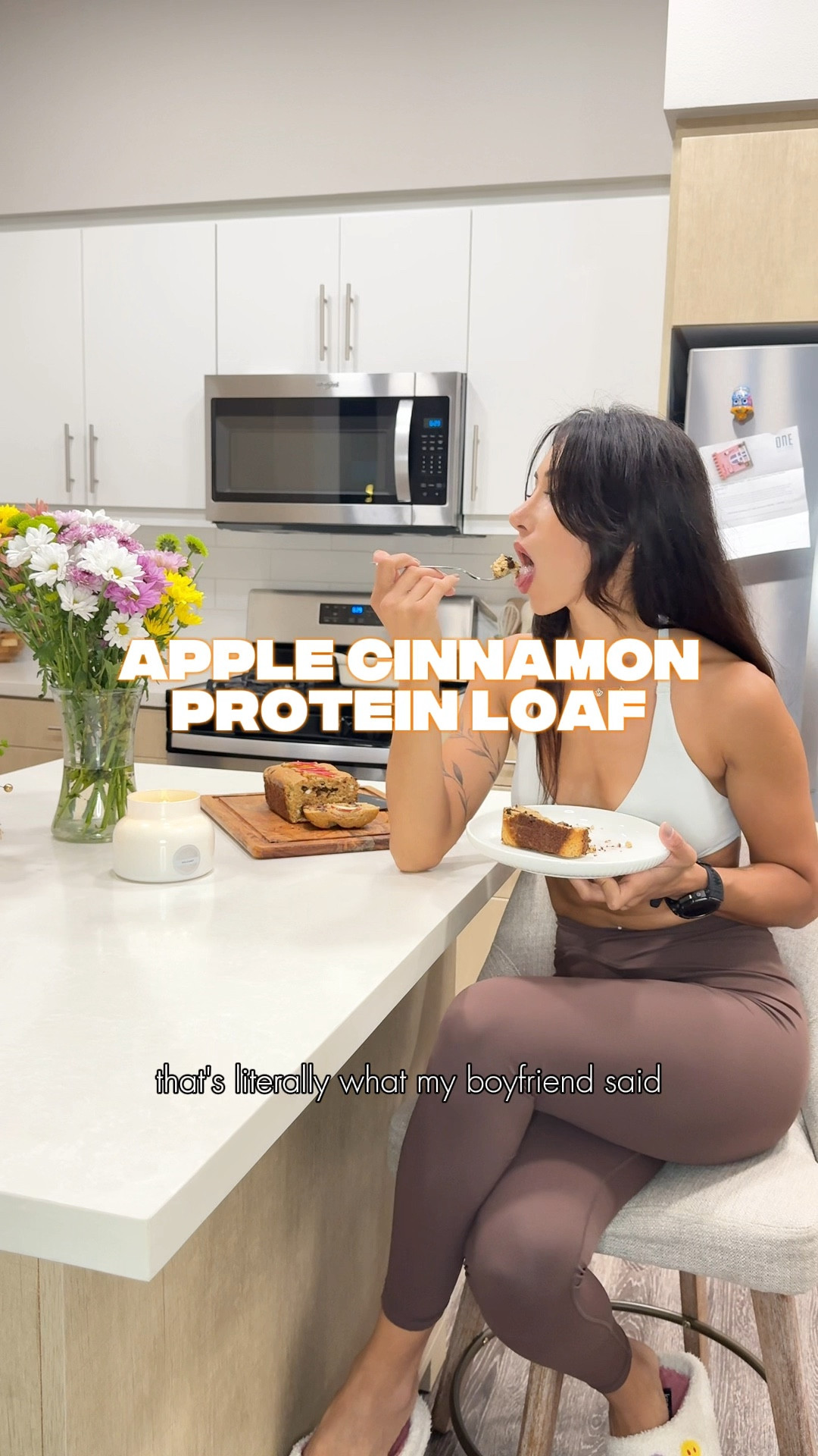 Apple cinnamon protein loaf for fall vibes 🍂🍁 fit and kitchen items are linked! 

#LTKSeasonal #LTKHome #LTKActive