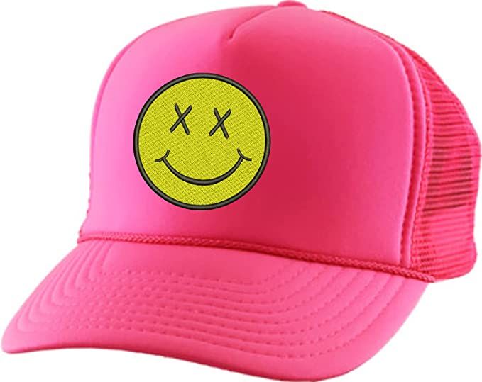 ALLNTRENDS Adult Trucker Hat Smiley Face Embroidered Baseball Cap Adjustable Snapback | Amazon (US)