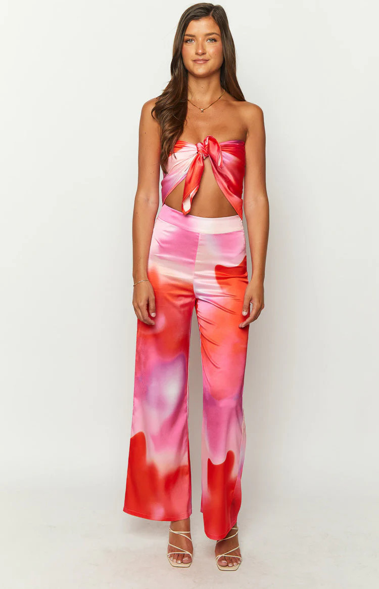 Mykonos Pink Print Pants | Beginning Boutique (US)