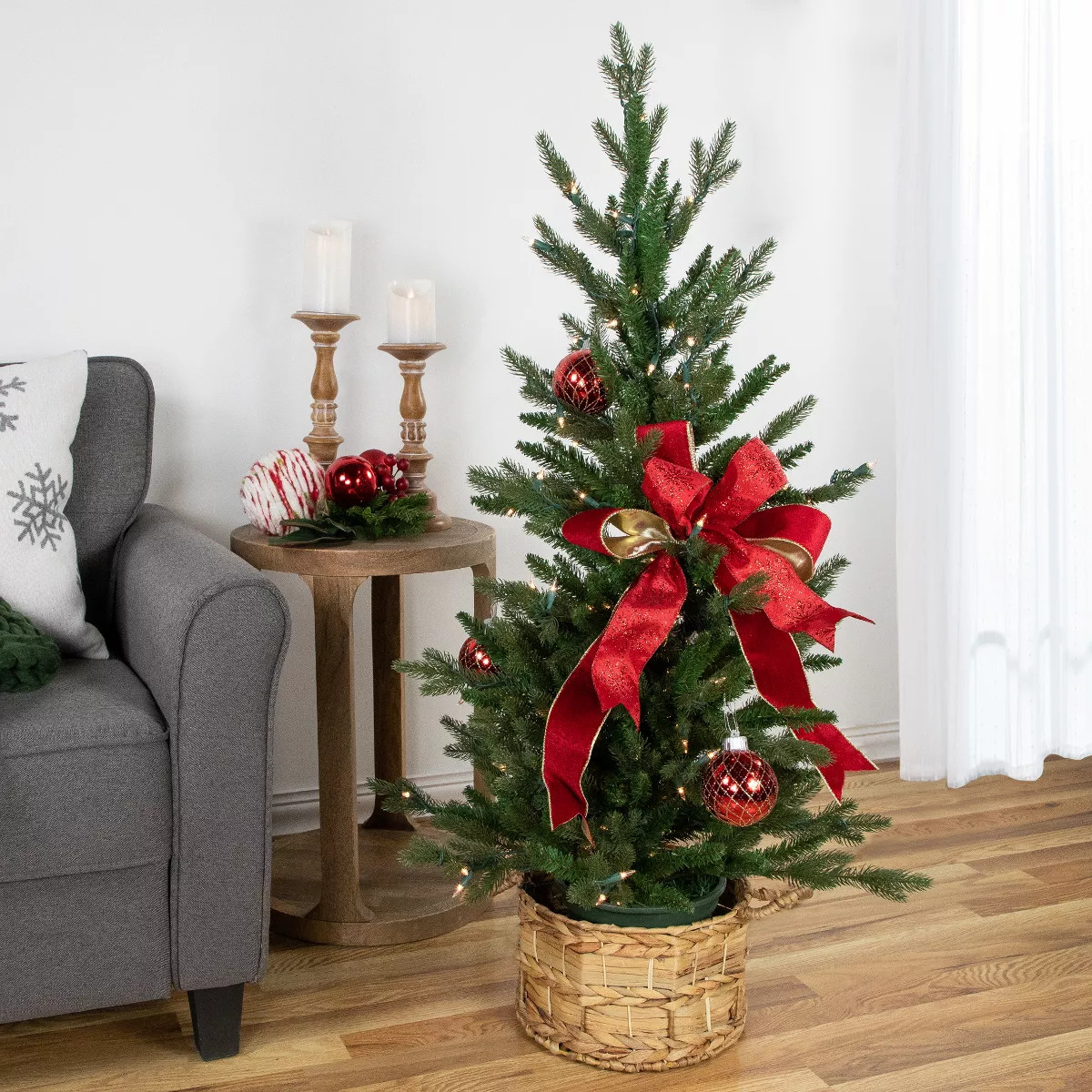 Northlight Real Touch™ Pre-Lit Medium Grande Spruce Artificial Potted Christmas Tree - 4' - Cle... | Target