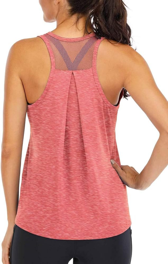 ICTIVE Workout Tops for Women Loose fit Racerback Tank Tops for Women Mesh Backless Muscle Tanks ... | Amazon (US)