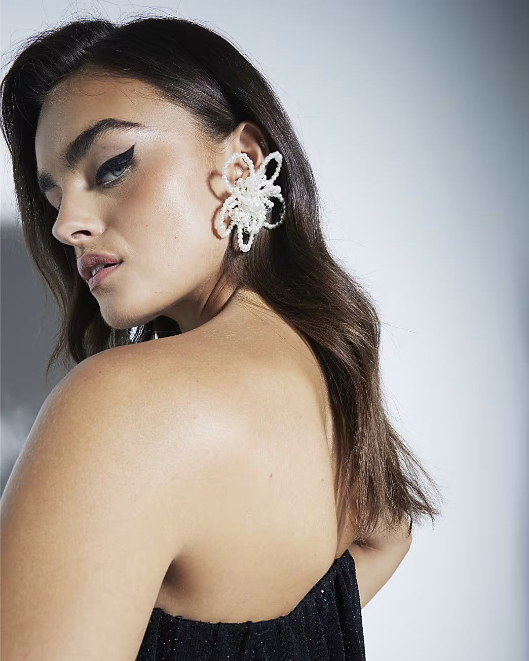 White flower pearl stud earrings | River Island (UK & IE)