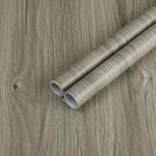 Roll Contact Paper Grey Wood Contact Paper For Cabinets Wood Grain Contact Paper Wood Wallpaper Peel And Stick Thicken Textured For Table Cabinets Cou | SHEIN