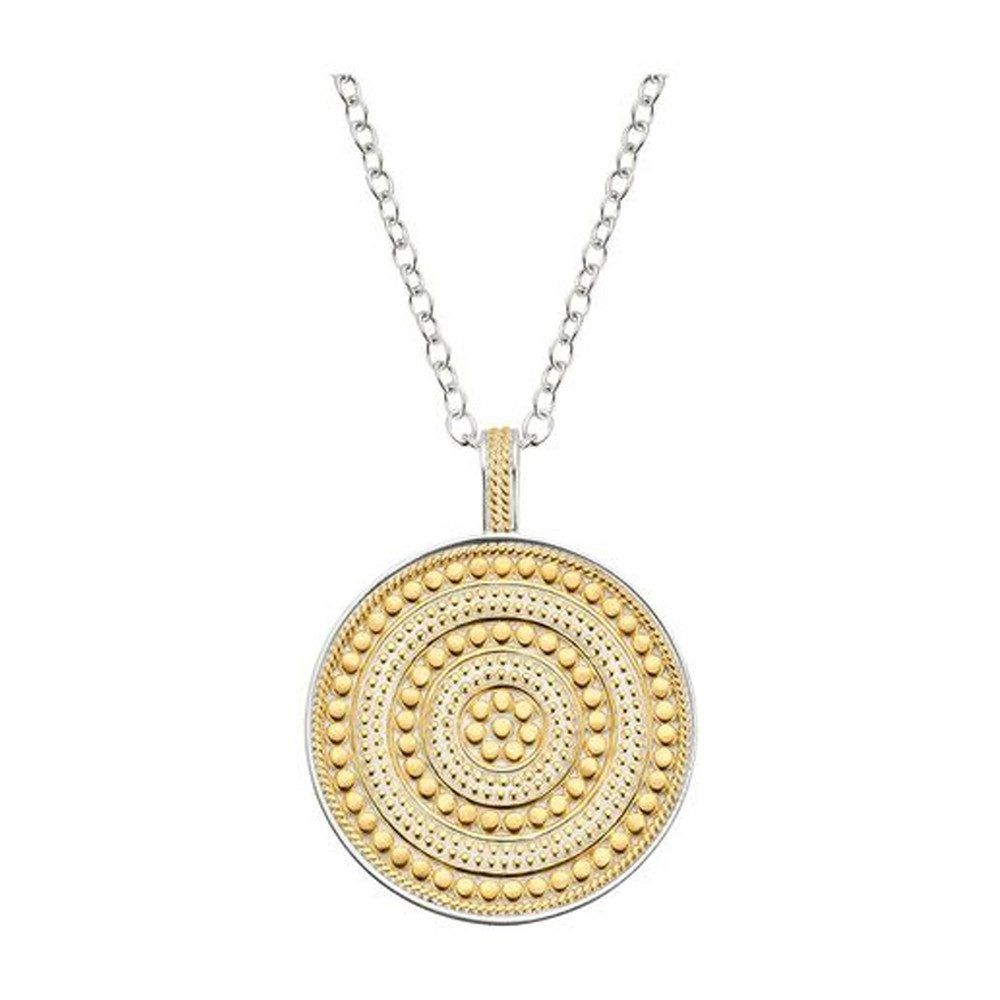 Beaded Reversible Circle Pendant Necklace - Gold & Silver | The Dressing Room Retail
