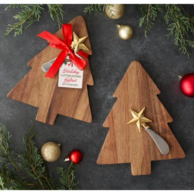 Design Imports Holiday Tree Cutting Board Gift Set/2 | Wayfair North America